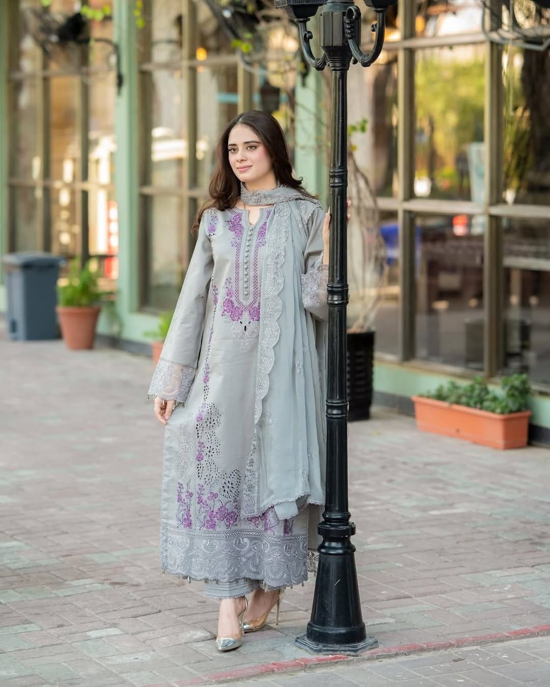 "Unstitched Beauty – EC-263 Premium Lawn with Embroidered Front"