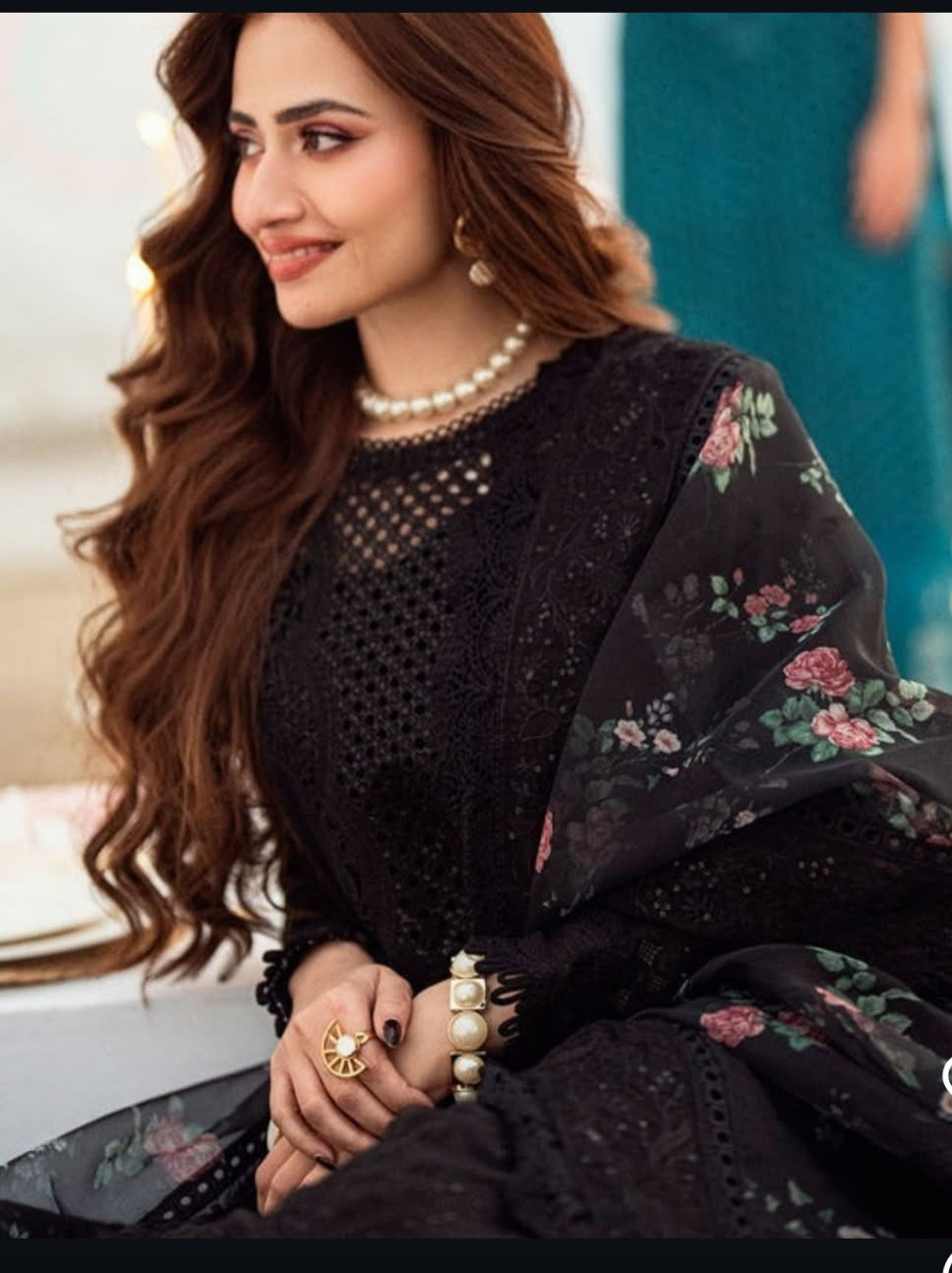 IT'S UNSTITCHED 3PIECE HEAVILY EMBROIDERED SUMMER SUIT
