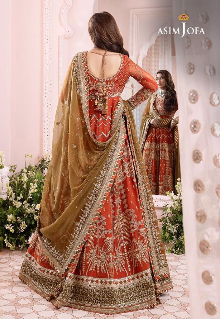 Asim Jofa Designer Replica MD 1438 | Chiffon Embroidered Frock Set