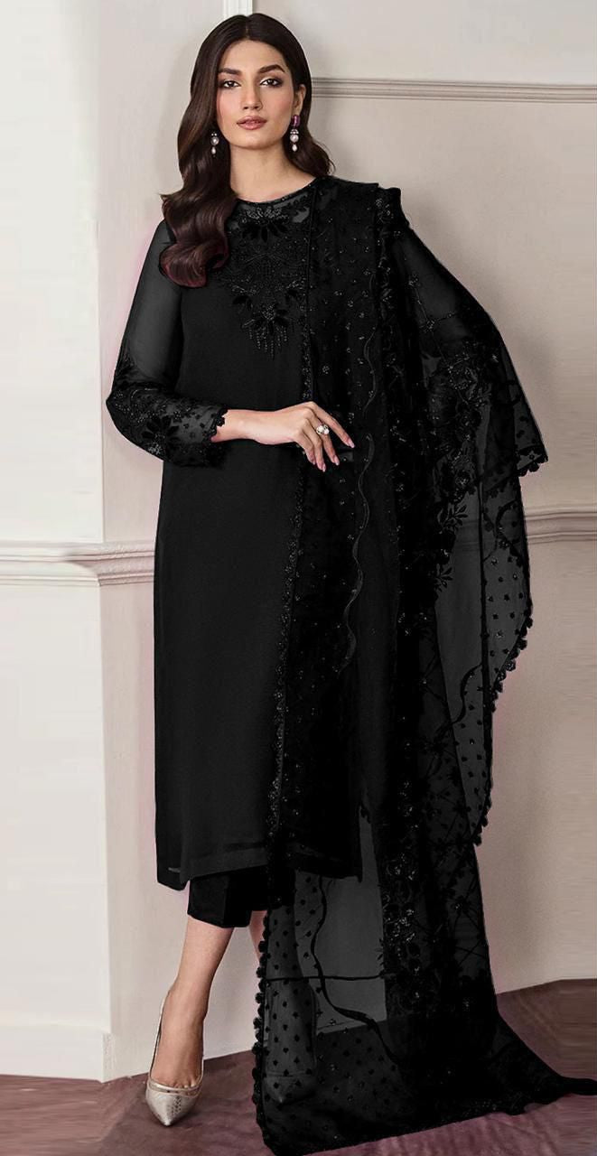 Baroque BQU D-291 –  with Organza Dupatta & Silk Trouser