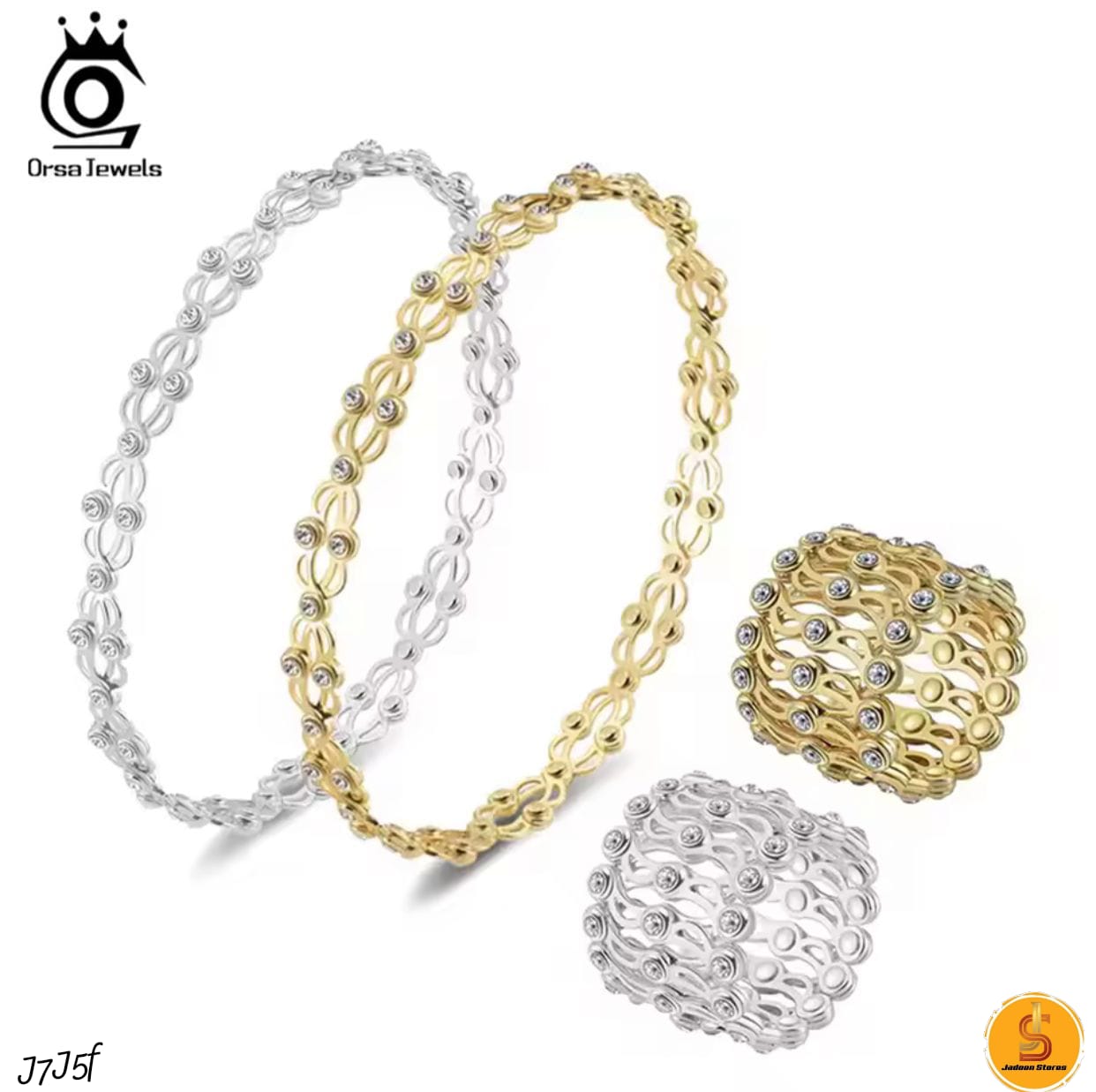 Elegant 2-in-1 Bracelet & Ring Set – Gold & Silver

