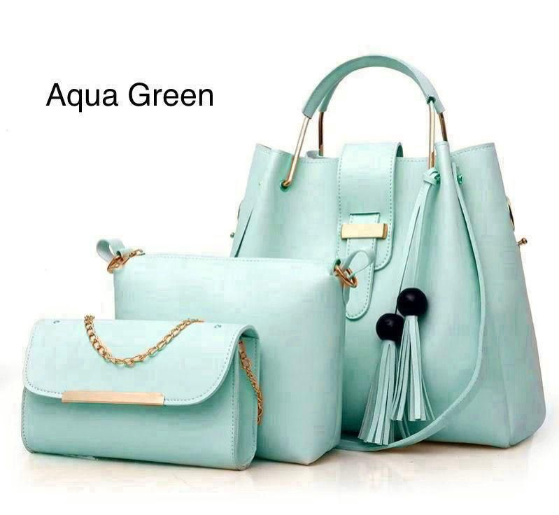 Elegant 3 Piece Handbag Set – Cloud Bag + Wallet + Keychain

