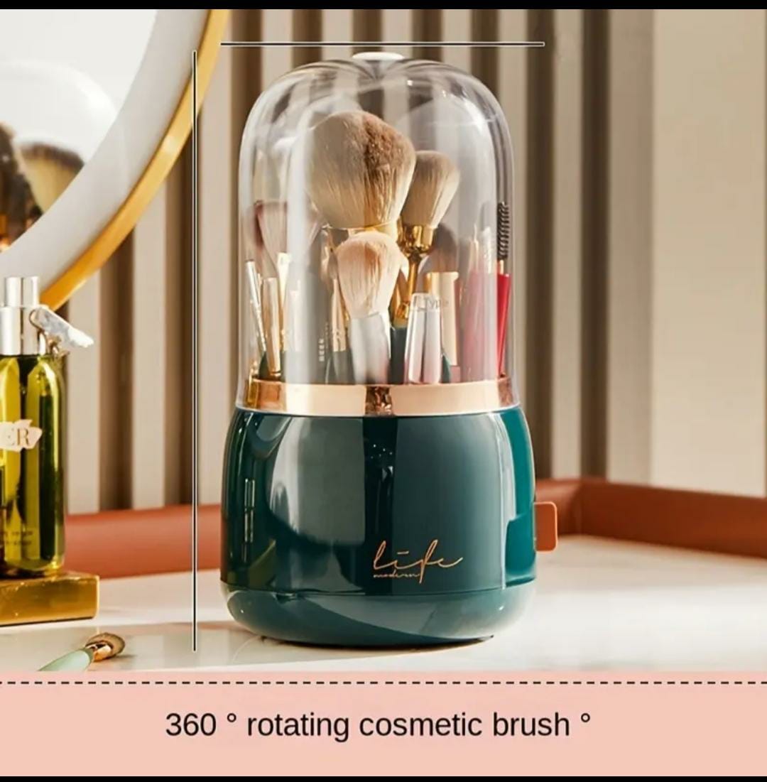 Elegant Vanity Brush Holder | Rotating & Stylish Box Packing