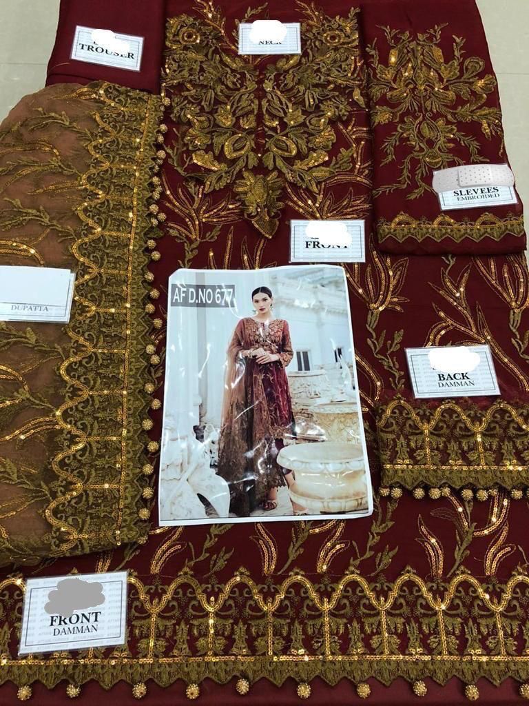 Fabric Details :Chiffon suit with heavy net embroidery Dupatta
