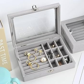 Large Capacity Velvet Jewelry Box | Vintage Style Travel Organizer with Lock