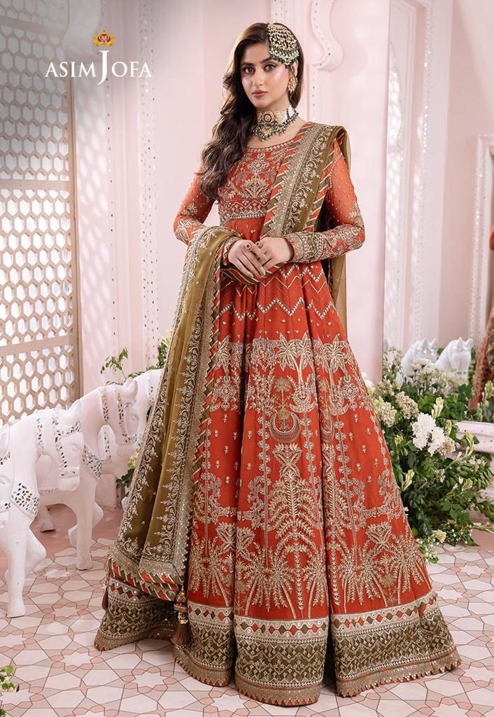 Luxury Asim Jofa MD 1438 Heavy Embroidered Chiffon Dress Replica