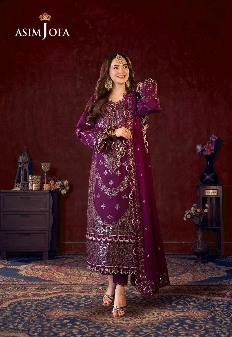 Luxury Chiffon Dress | Asim Jofa Replica Unstitched 3Pc