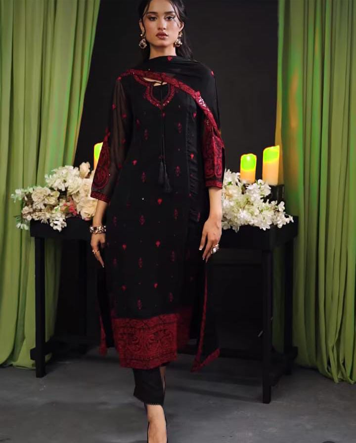 Noorma Kaamal Luxury Chiffon Replica – Embroidered Unstitched 3Pc Suit