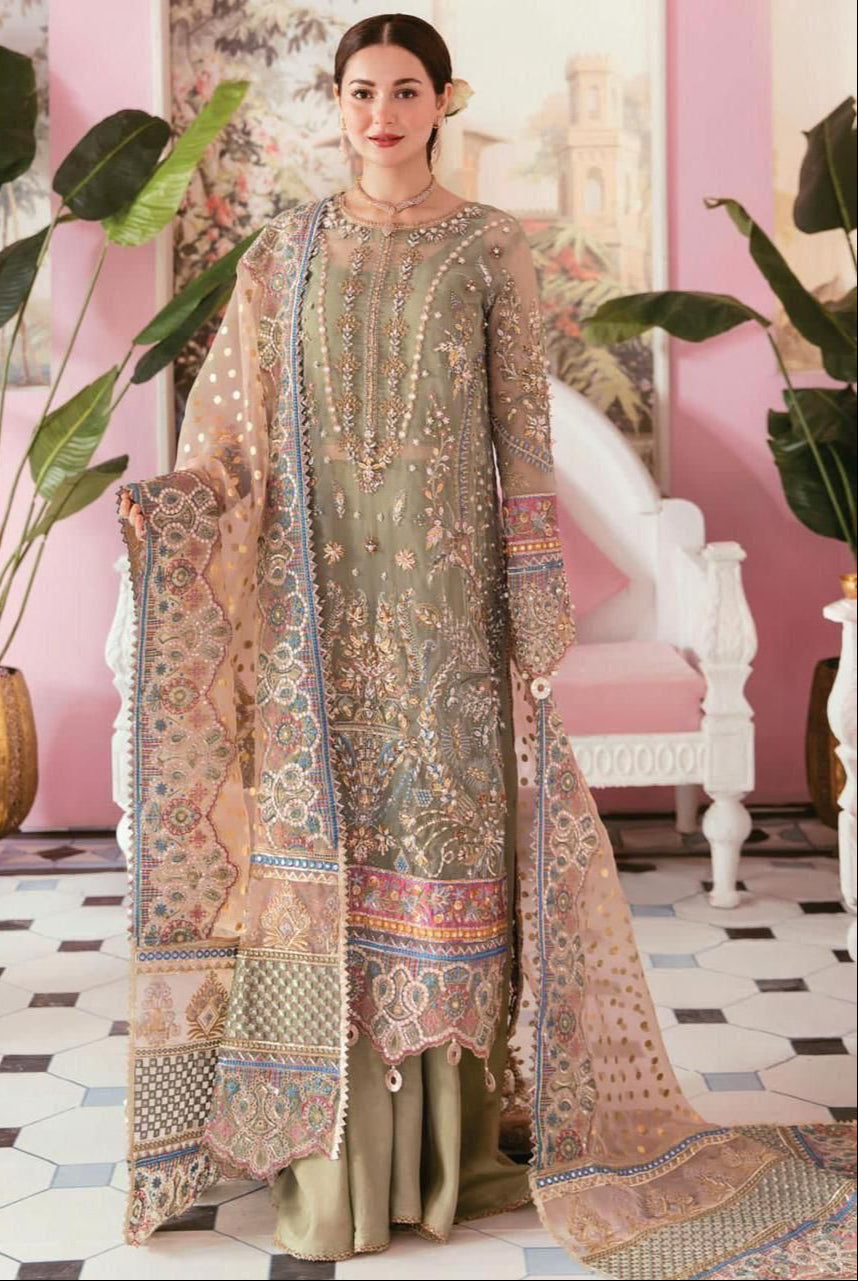 ORGANZA HEAVY EMBROIDERED FRONT EMBELISH Dress