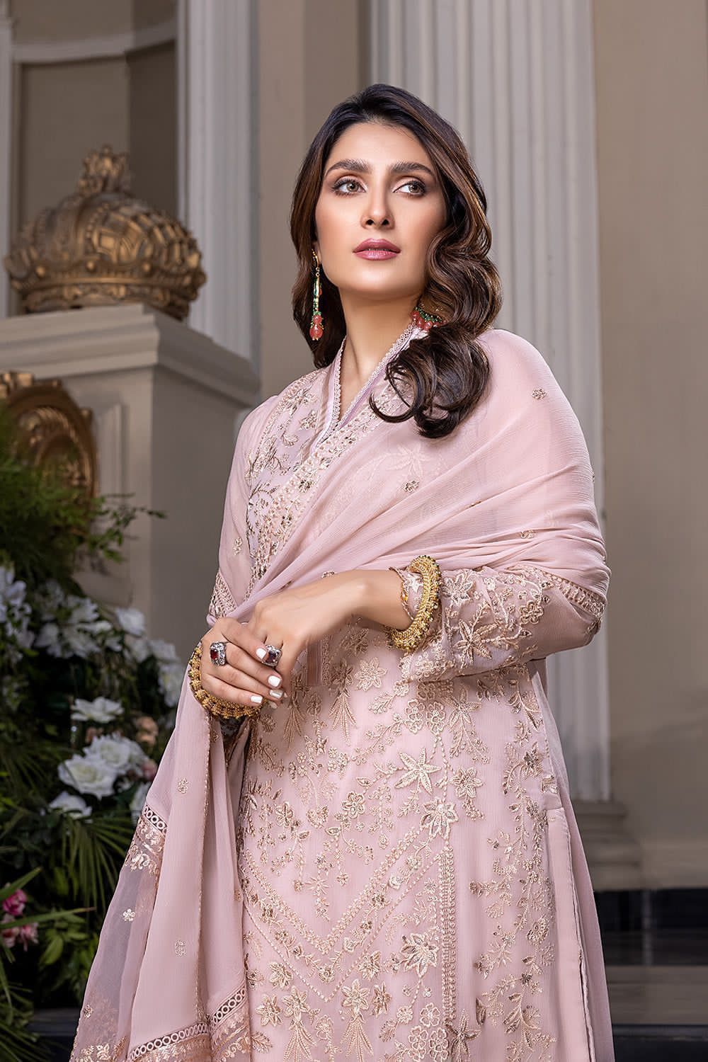 Premium Festive Wear Embroidered Chiffon 3-Piece Set

