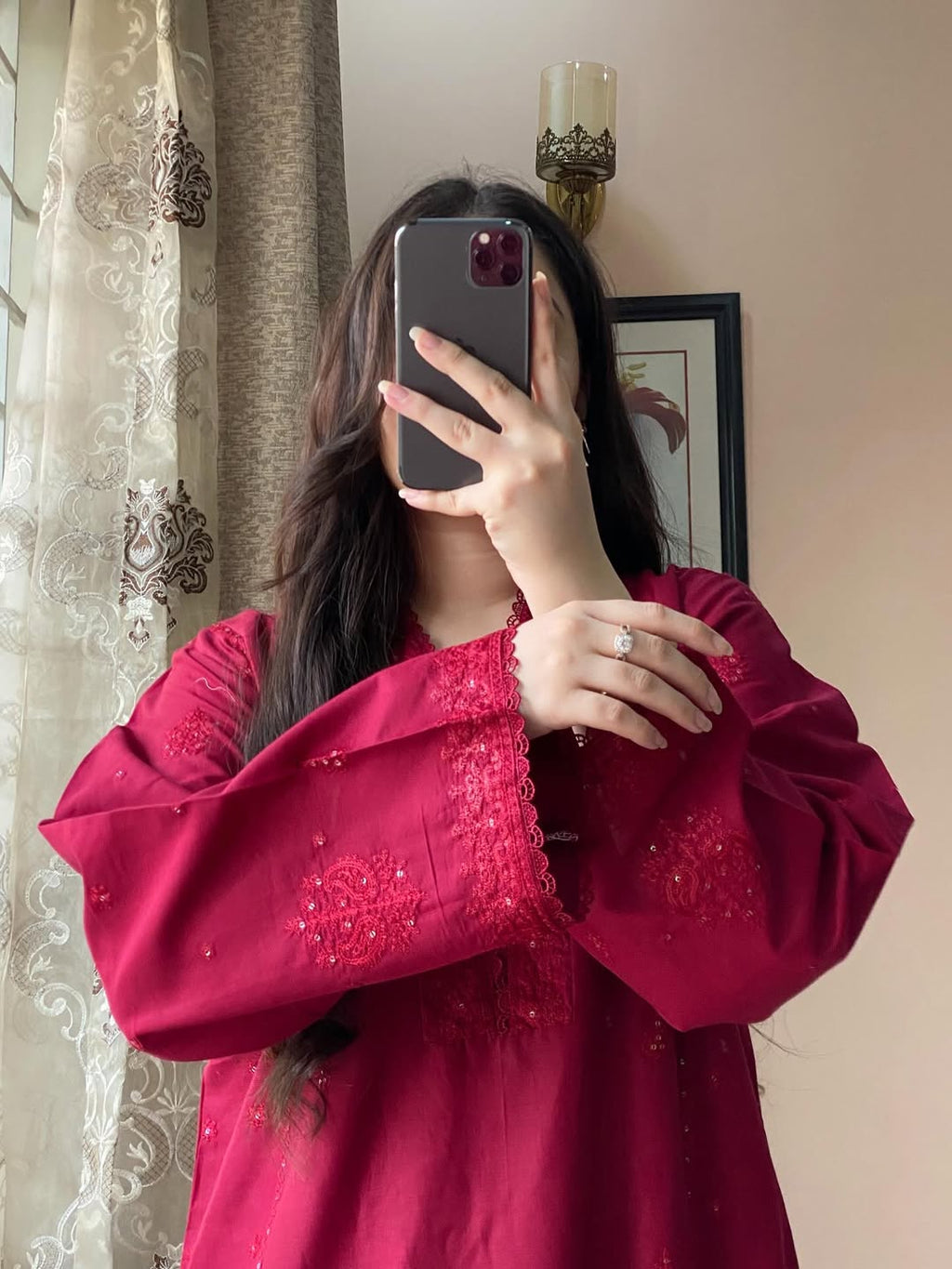 "Royal Threads – Anarkali Style Embroidered Ensemble"