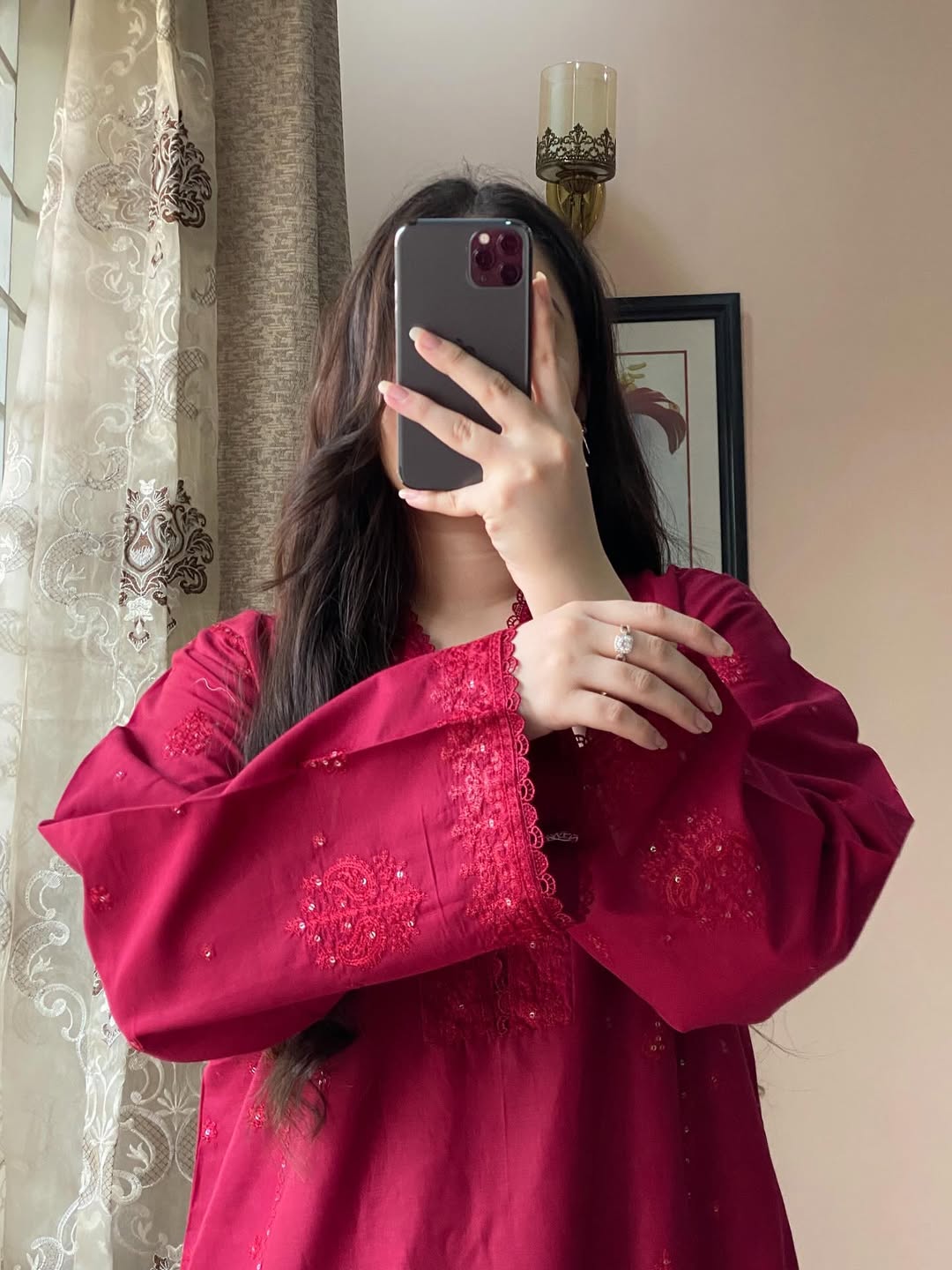 "Royal Threads – Anarkali Style Embroidered Ensemble"