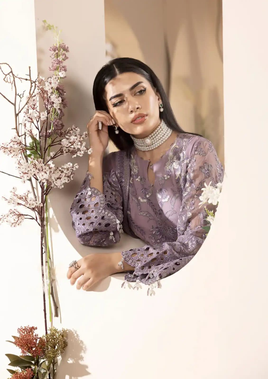Sequin Charm – Lavish Unstitched Chiffon & Silk 2PC Suit

