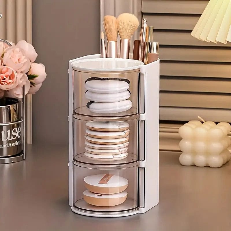 Stylish Desk Organizer for Girls – 3 Layer Rotation Box

