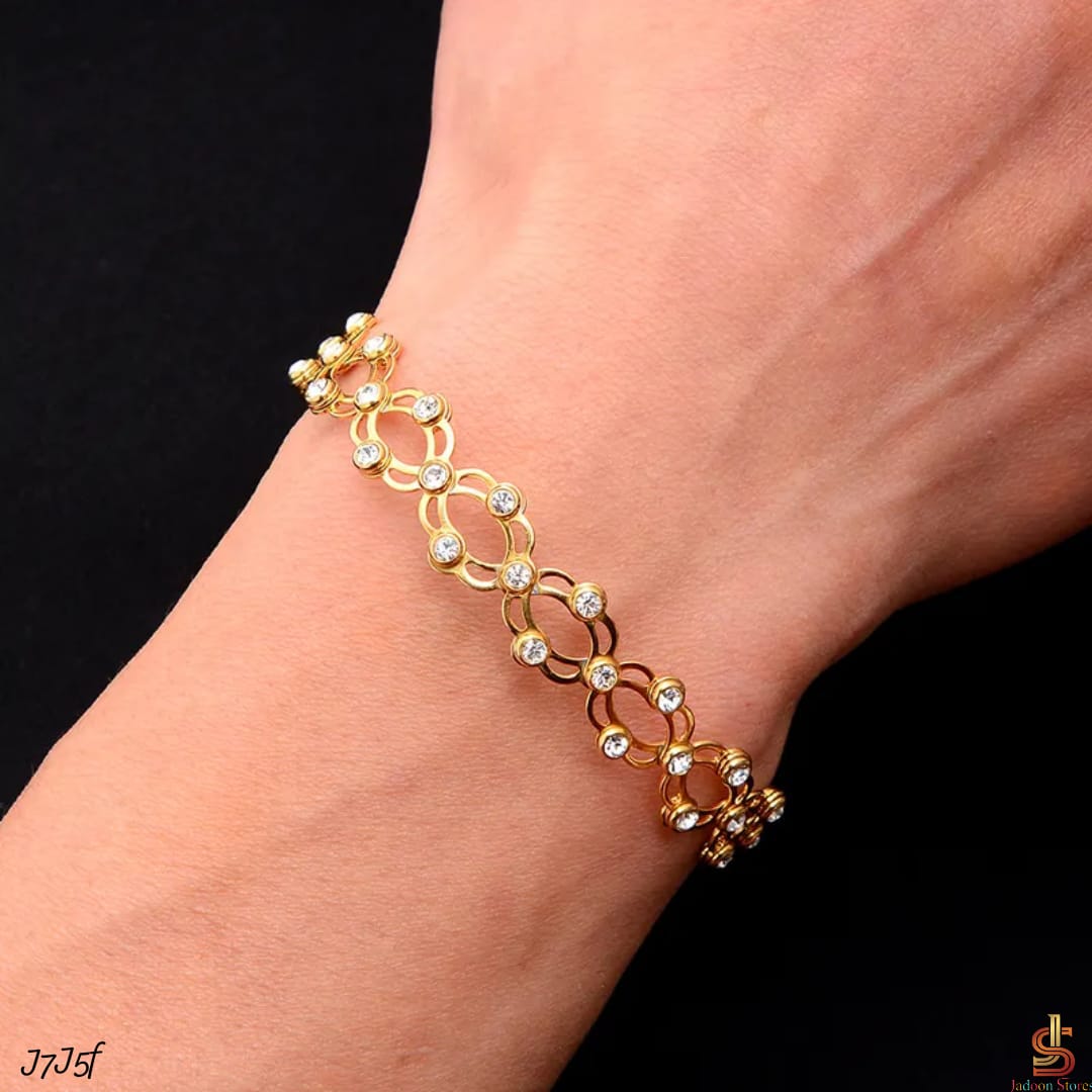 Stylish Gold & Silver Bracelet + Ring Combo


