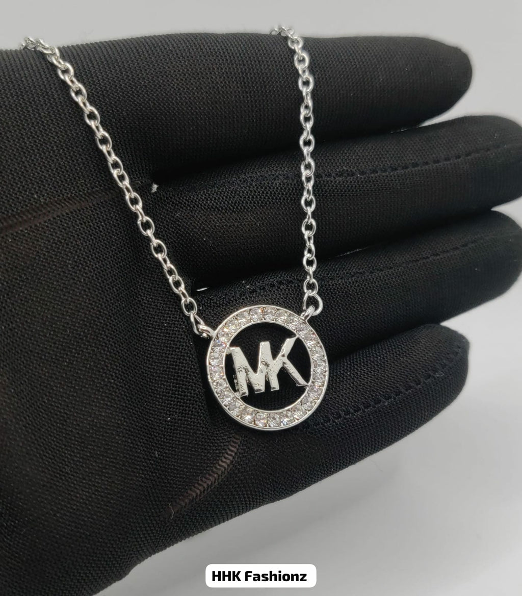 Stylish MK Locket Chain for Women – Gold & Silver