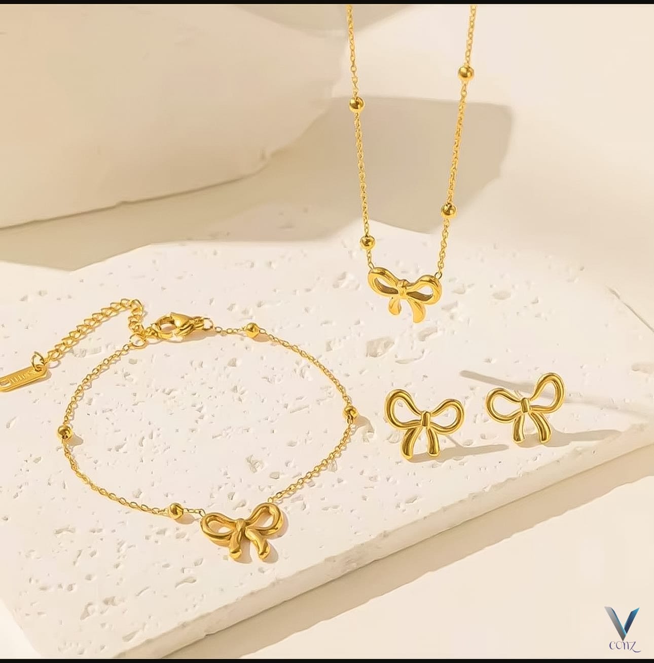 Trendy Bow 3 Pcs Jewelry Set – Elegant & Classy