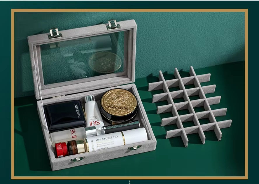 Vintage Velvet Jewelry Organizer | Portable Lockable Storage Box for Women