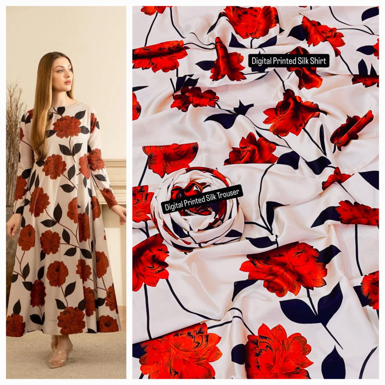 "Zainab Chotani Airjet Silk Collection 2025 – Digital Printed Shamooz Silk Ensemble"